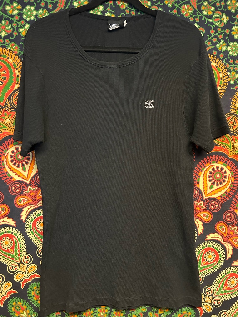 Versace Black VJC Men's Short Sleeve Crewneck Tee